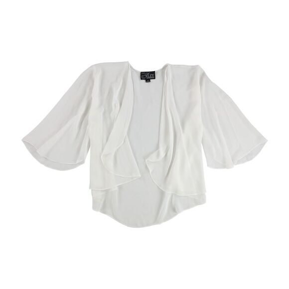 Alex Evenings Jackets & Blazers - Alex Evenings Womens Chiffon Bolero Jacket, white, XL